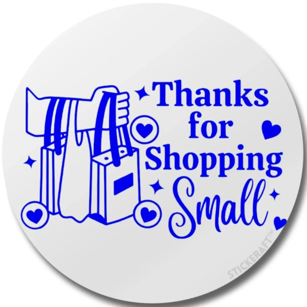2” Round Thanks for Shopping Small Stickers – 100 Pack Small Business Labels